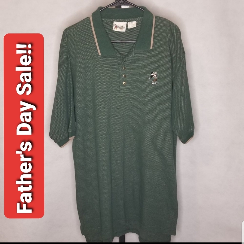 Disney- Men's Green Golf Polo